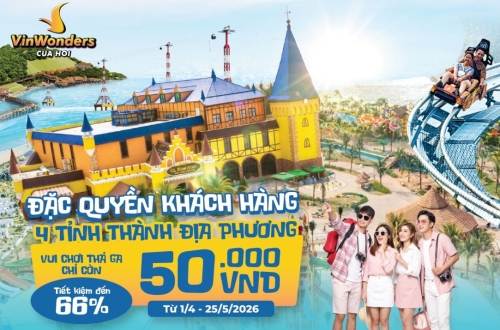 Ưu đãi Người Địa Phương – Vé VinWonders Cửa Hội chỉ từ 50K